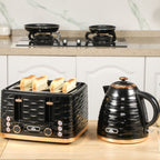 2-in-1 Toaster und Wasserkocher Set, 7 Br?unungsstufen, Auftau- und Aufw?rmfunktion, Grau