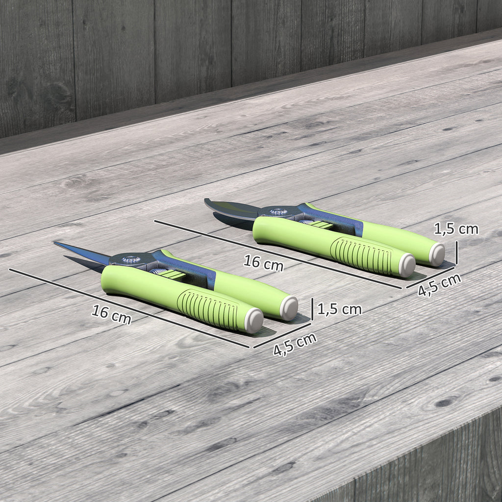 Gartenwerkzeug Set 2 St¨¹ck Garten Werkzeug aus Edelstahl Gartenger?te mit Gartenschere Astschere Gr¨¹n+Silber
