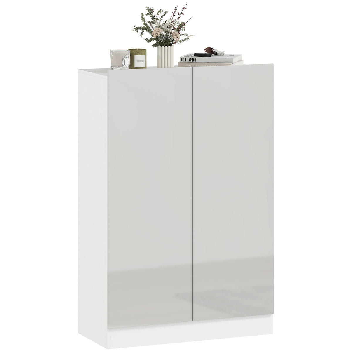 5-stufiger Schuhschrank f¨¹r 20 Paar Schuhe, verstellbare Regale, f¨¹r Eingangsbereich, Flur, Holz, Wei?
