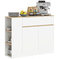 Sideboard, gro?es Schrankfach, 3 Ablagef?cher, Schublade, 106 x 30 x 81,2cm, Wei?/Holz