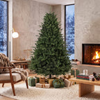 Künstlicher Weihnachtsbaum wie echt Spritzguss Tannenbaum mit 1237 Spitzen und Metallständer 180 cm Grün