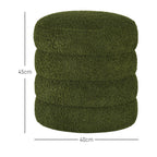 Hocker, rund, Teddyfleece, bis 120kg, ¦µ40x45H cm, Gr¨¹n