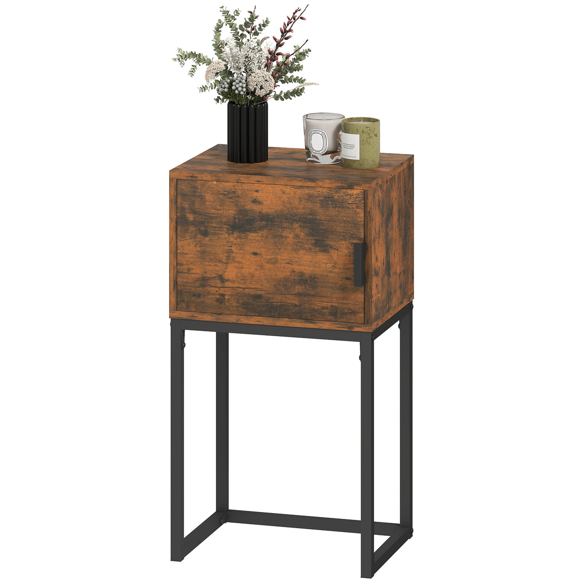 Konsolentisch Schmal, Schrank, Industrie-Design, Wohnzimmer Flur, 40x30x76cm, Rustikal-Braun