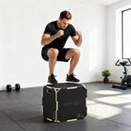 Non-Slip Plyo Box, Corner-free Wooden Jump Box, 41 x 51 x 48 cm