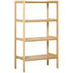 Standregal Bücherregal 4-stufiges Bambusregal Büroregal Lagerregal Aktenregal Küchenregal für Bad Küche Wohnzimmer Schlafzimmer Bambus Natur 62 x 33 x 112 cm