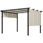 Markise Sonnenschutz. Pergola, wetterbeständig, inkl. Befestigungsmaterial, 3 x 3,5 m, Beige