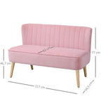 Sofa 2-Sitzer Stoffsofa Couch Polstersofa Loungesofa breit Rosa
