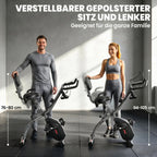 3-In-1 Folding Exercise Bike with Resistance Bands, Bluetooth App, 8-Level Magnetic Resistance, LCD Display, Black