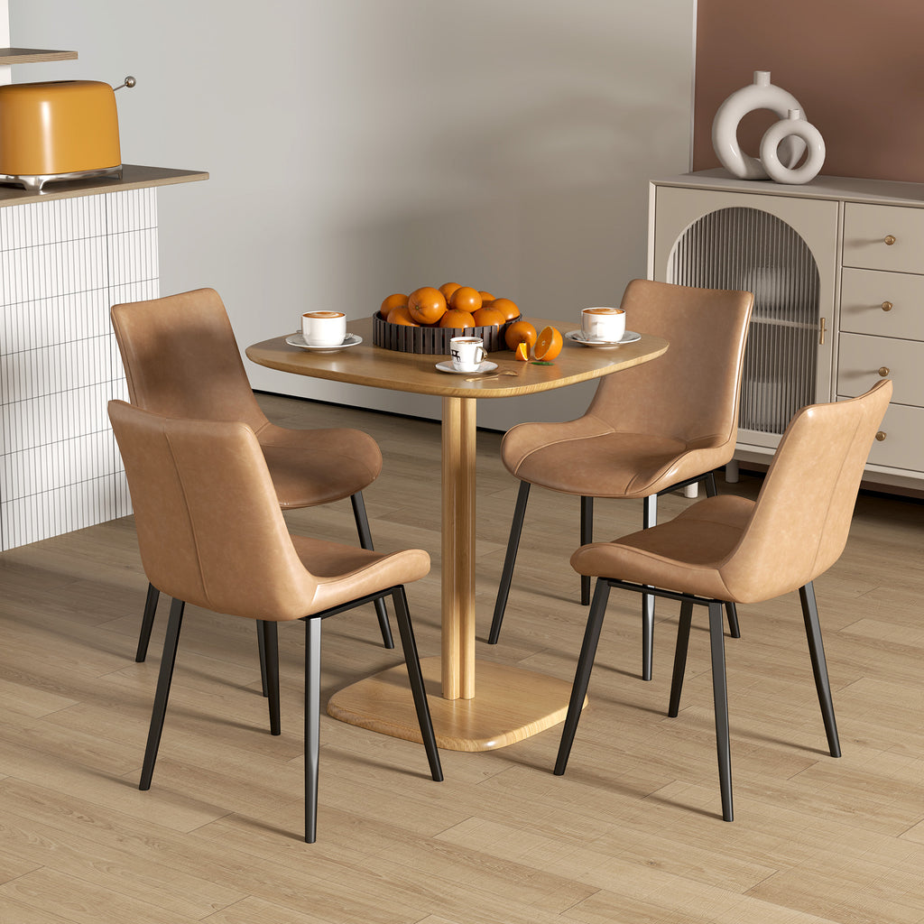 Esstisch, 70 x 70 cm Küchentisch für 4 Personen aus Kautschukholz für Küche, Esszimmer, Natur