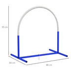 Agility-Set für Hunde, Hundetraining, 4 Bögen, für Einsteiger, mit Tragetasche, blau+weiß, 88 x 64 x 95cm