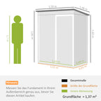 5 x 3.5ft Metal Garden Storage Shed with Effortless Assembly and 2 Pairs of Gloves, Waterproof Outdoor Shed, Dark Grey