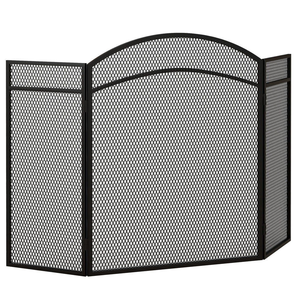 Funkenschutz für Kamine, eleganter Funkenfänger, faltbar, beschichtet, Schwarz, 96 x 60 cm