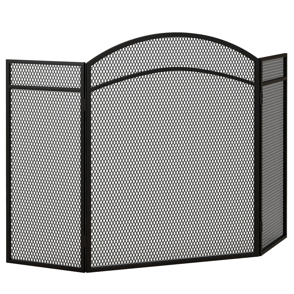 Funkenschutz für Kamine, eleganter Funkenfänger, faltbar, beschichtet, Schwarz, 96 x 60 cm