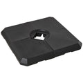 Set of 4 Parasol Base Stand Weights for Cantilever Parasols, Water and Sand Filled, Up to 120kg, Black