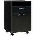 Rollcontainer Schubladencontainer Container, 1 Fach, 1 Regal, 1 Schublade, 40 cm x 3 cm x 60 cm, Schwarz