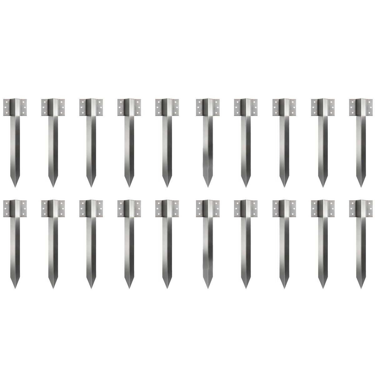 20 Pack Railway Sleeper Brackets, 41 cm Heavy Duty Galvanised Steel Sleeper Stakes with Screws and Gloves