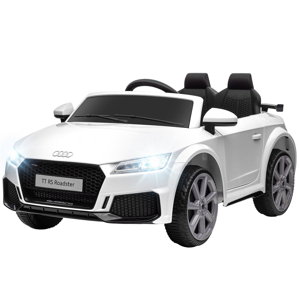 Kinder-Elektroauto, Audi TT RS Roadster, 3 km/h, Fernbedienung, LED, USB, Weiß