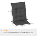 2er Set Auflage für Sonnenliege Wasserabweisend Liegenauflage für Gartenliege Polsterauflage 50x116x5 cm, Dunkelgrau