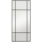 Decorative Grid Wall Mirror, with Back Hooks - Black