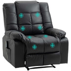 Massagesessel, Relaxsessel, 8 Vibrationspunkte, Liegefunktion, Kunstleder, schwarz, 94x99x99cm