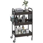 Mehrzweckwagen Rollwagen K¨¹chenwagen, 3 Regale, 4 Rollen, 53,5 cm x 30,5 cm x 75 cm, Schwarz