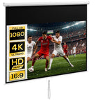 Projektorleinwand, 120 Zoll, 16:9 Format, Wand- oder Deckenmontage, Wei?