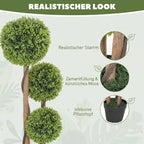 Decorative Artificial Trees Boxwood Ball Topiary Trees Set of 2 in Pot, Fake Plants for Home Indoor Outdoor Decor