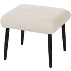 Sitzhocker Hocker mit weichem Sitzkissen Stahlbeinen Fu?hocker mit Chenille-Stoff, 45 x 41 x 38 cm, Cremewei?