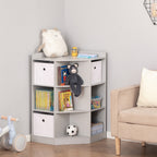 Aufbewahrungsregal für Kinder, 3 Vliesschubladen, MDF, kippsicher, Grau