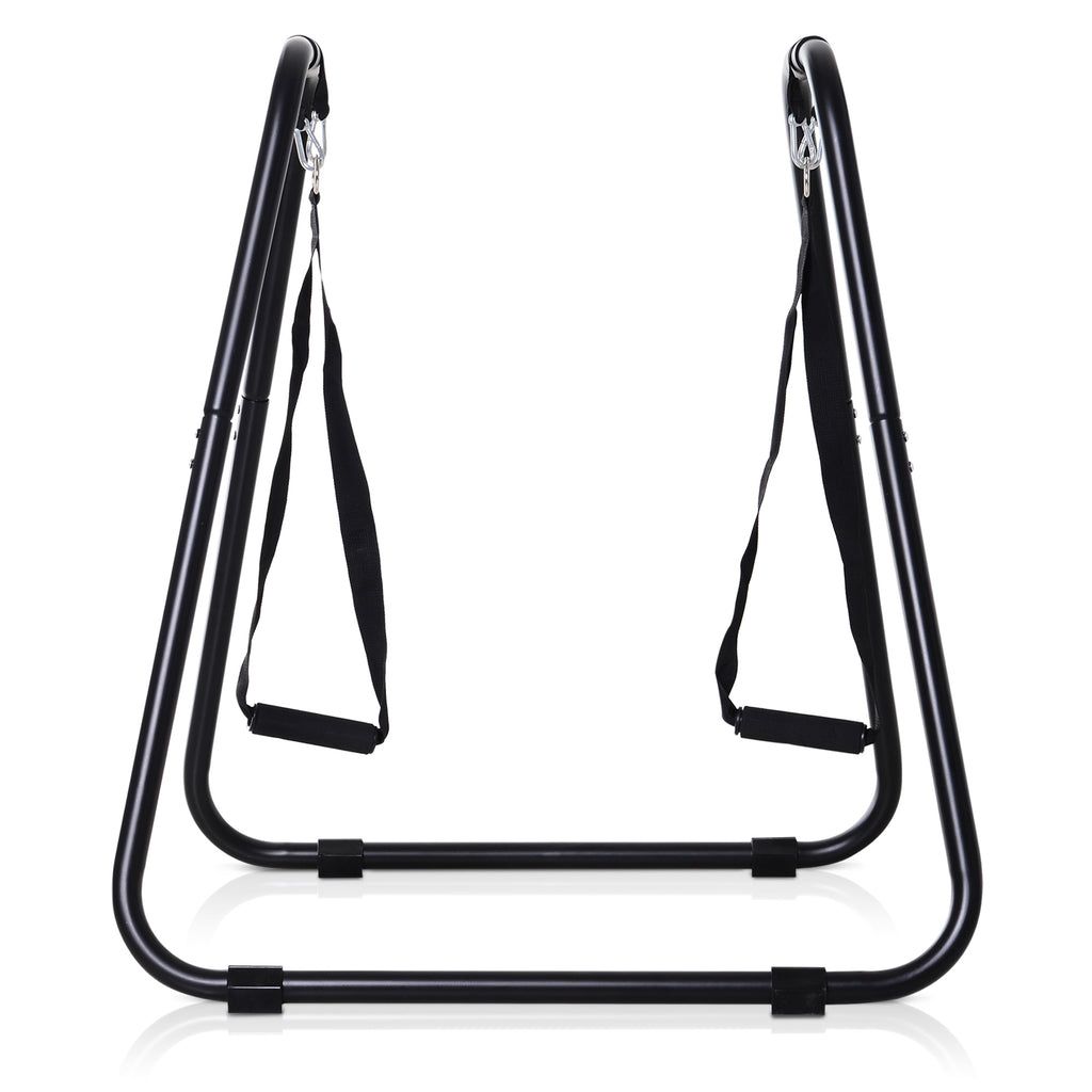 Multifunctional  Dip Stand Power Station Bar with Sling Trainer Strength Workout Home Gym Black
