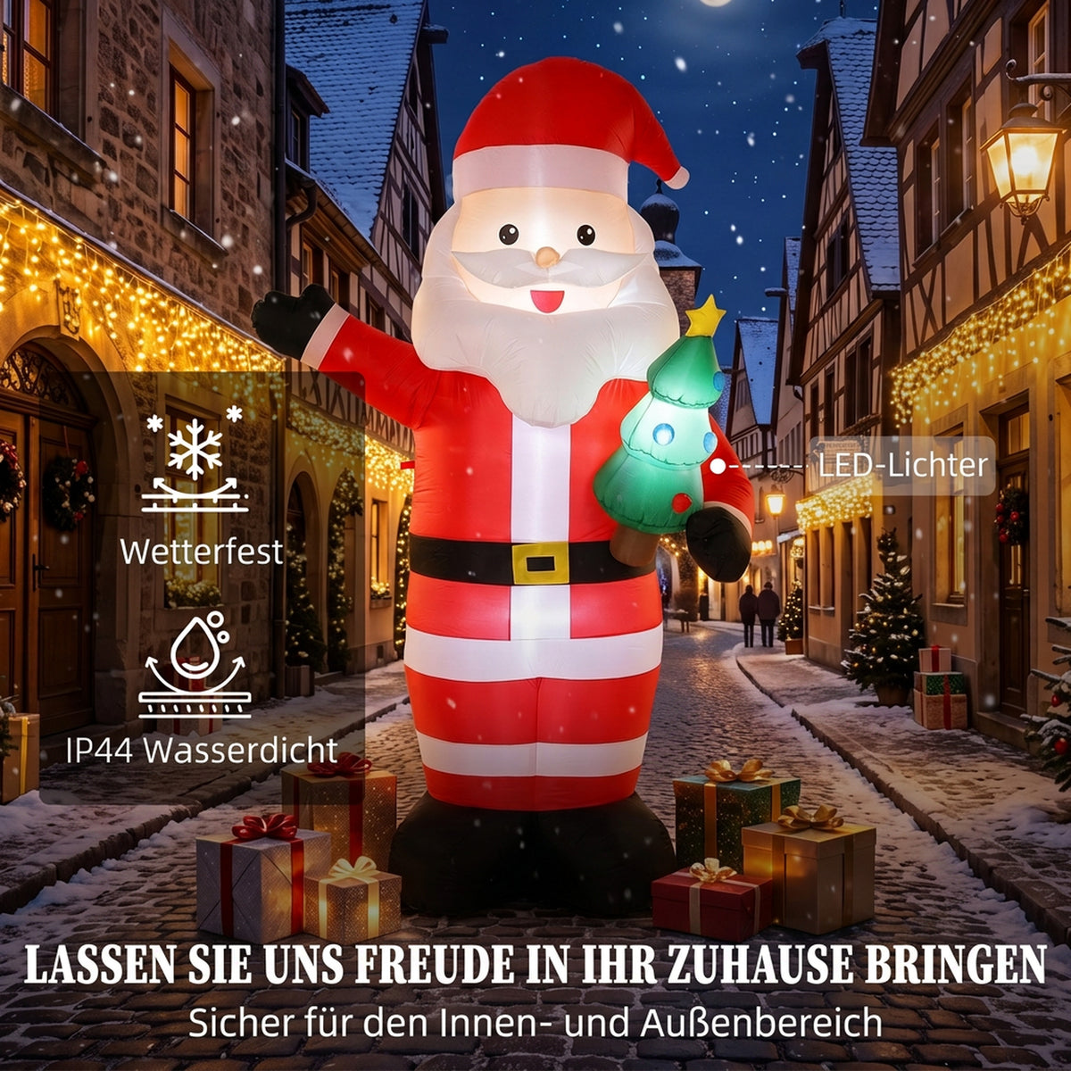 Aufblasbarer Weihnachtsmann, 2,43 m, für Innen und Außen
