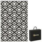 Outdoor Teppich robuster Wetterfest Outdoorteppich mit Tragtasche, faltbar Carpet Boho-Style 182 x 274 cm Schwarz+Wei?