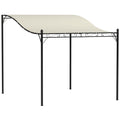 3 x 2,5 m Pergola, Wandmontierter Garten-Pavillon, wasserbeständig, Metallrahmen, Ablauflöcher, Schattendach, Cremeweiß