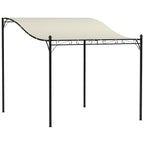 3 x 2,5 m Pergola, Wandmontierter Garten-Pavillon, wasserbeständig, Metallrahmen, Ablauflöcher, Schattendach, Cremeweiß
