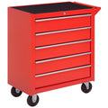 Rollschrank, Werkzeugschrank f¨¹r Garage, Schuppen, Stahl, 69L x 33B x 75H cm, Rot