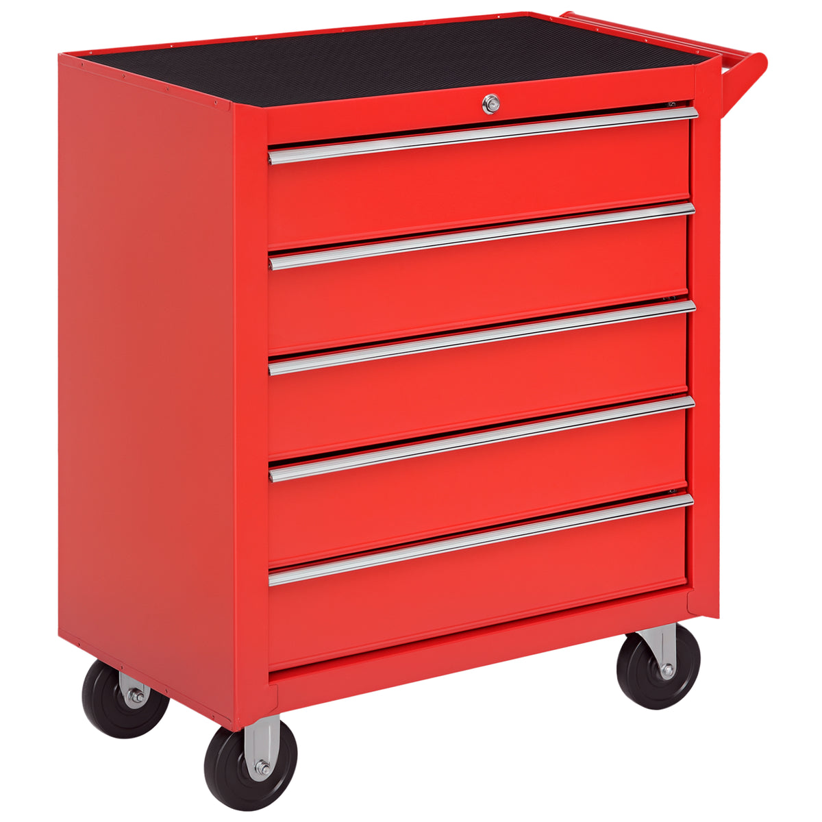 Rollschrank, Werkzeugschrank f¨¹r Garage, Schuppen, Stahl, 69L x 33B x 75H cm, Rot