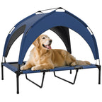 Cooling Raised Pet Bed w/ Washable Breathable Mesh, for Large Dogs, 106 x 76 x 94cm - Dark Blue