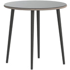 Gartentisch Stahl Buffettisch mit Stahlrahmen, PE-Rattan-Rand, verstellbaren Füßen, 4 Personen 80 x 80 x 74 cm Grau
