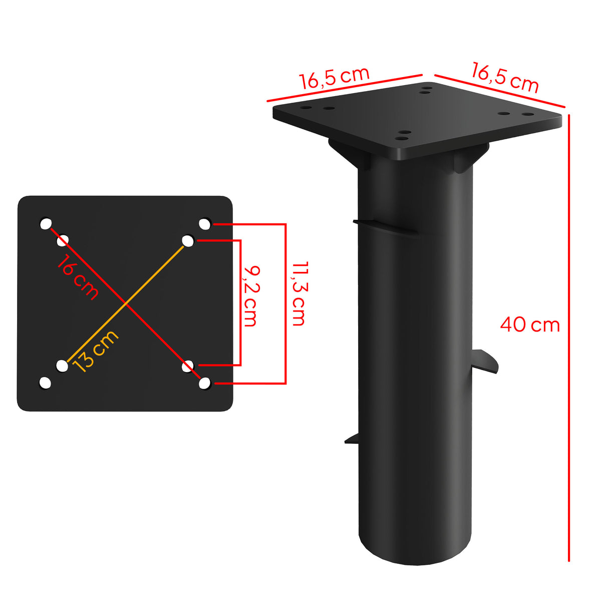 Schirmst?nder, Sonnenschirmbasis, Bodenhalter f¨¹r Sonnenschirme, feste Installation, Metall, Dunkelgrau
