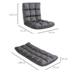 Sessel G?stematratze Bodensessel, verstellbare R¨¹ckenlehne, Velouroptik, 55 cm x 71 cm x 53,5 cm, Grau
