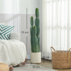 Kunstpflanze Kaktus Pflanzen groß 111 cm künstliche Pflanzen im Topf für Büro Wohnzimmer