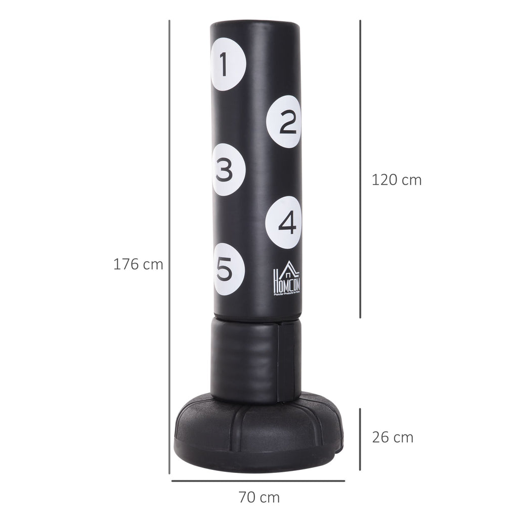 5.8ft Free Standing Boxing Target Punch Bag Heavy Duty Stand Sparring Kick Martial Arts Gym Training Equipment