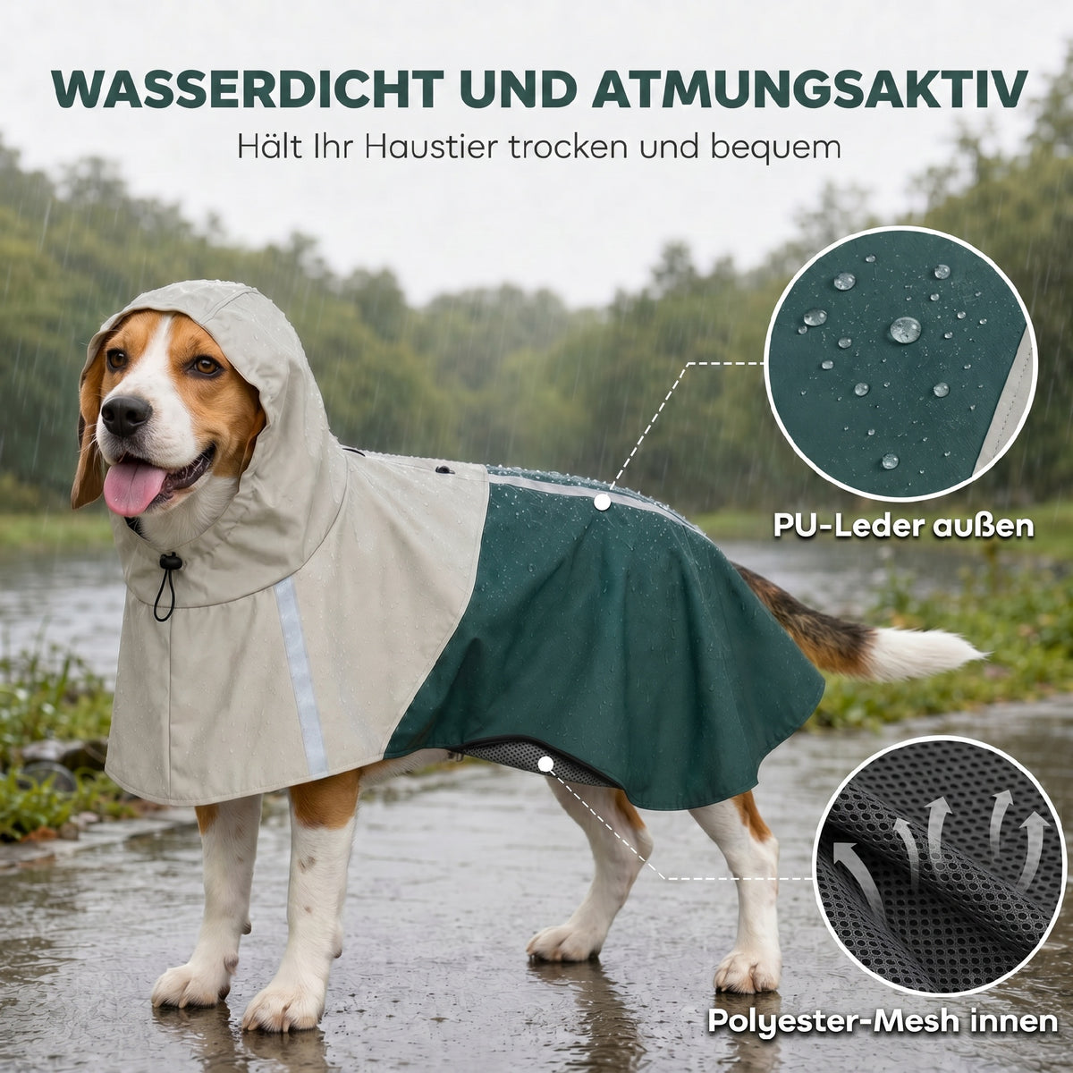 Hunderegenmantel Wasserdicht Hunde RegenjackenMittelgroße Hunde