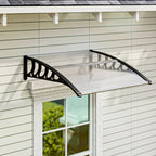 Front Door Canopy, Outdoor Awning, Rain Shelter for Window, Porch and Front/Back Door, 103 x 96.5 cm, Clear