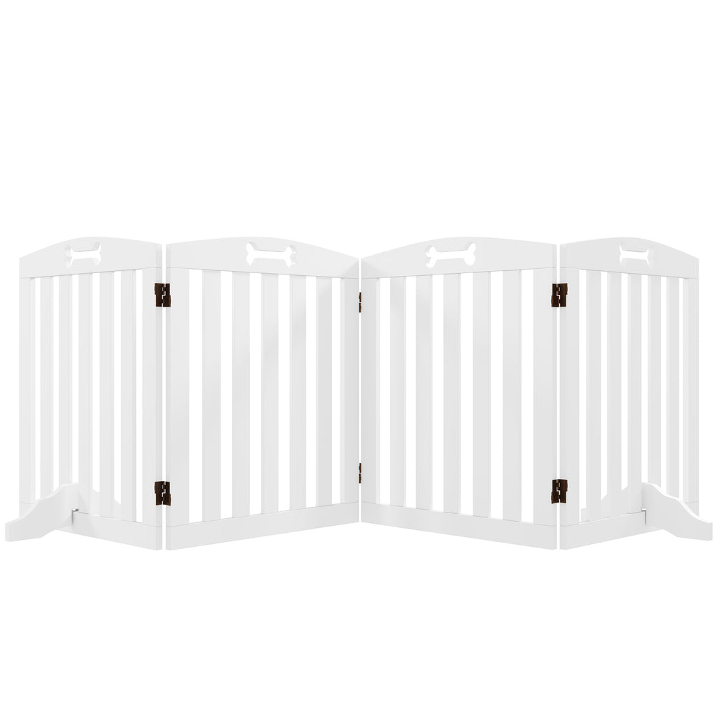 Freistehendes Hundegitter mit Stützfüßen, für Türrahmen, Flur, Treppe, 207,5x 30 x 61 cm, Weiß