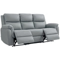 3-Sitzer-Sofa, linker und rechter Sitz zur¨¹cklehnbar, anpassbare Fu?st¨¹tze, Kunstlederbezug, f¨¹r Wohnzimmer, Dunkelgrau