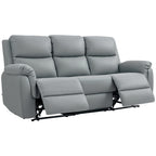 3-Sitzer-Sofa, linker und rechter Sitz zur¨¹cklehnbar, anpassbare Fu?st¨¹tze, Kunstlederbezug, f¨¹r Wohnzimmer, Dunkelgrau