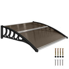 Front Door Canopy, Outdoor Awning, Rain Shelter for Window, Porch and Front/Back Door, 103 x 96.5 cm, Brown