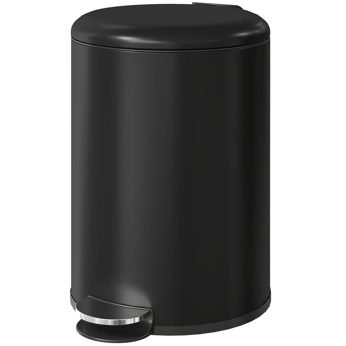 20-Liter Küchen-Mülleimer, Fingerabdruckresistenter Metall-Abfalleimer mit Soft-Close-Deckel, Fußpedal und herausnehmbarem Eimer, Schwarz