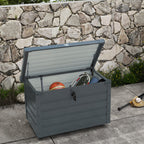 Outdoor Aufbewahrungsbox Gartenbox Kissenbox, wetterbest?ndig, 4 Rollen, 100 cm x 62 cm x 65 cm, Dunkelgrau
